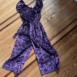 Justice Purple Velvet Kids Jumpsuit